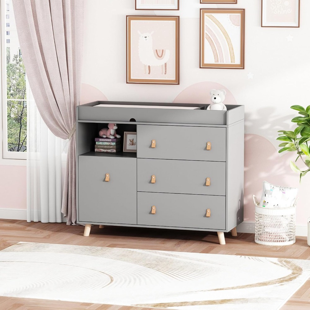 Baby Nursery Chest Of Drawers - 아기 옷장 겸 기저귀 교환대, 투인원
