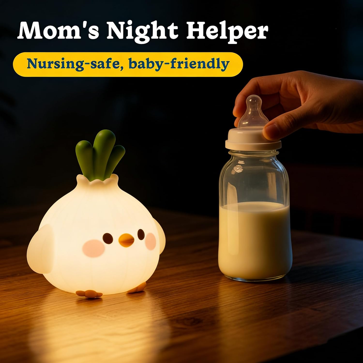Baby Nursery Colors - 마늘새 LED 수면등 귀여운 실리콘 스퀴시