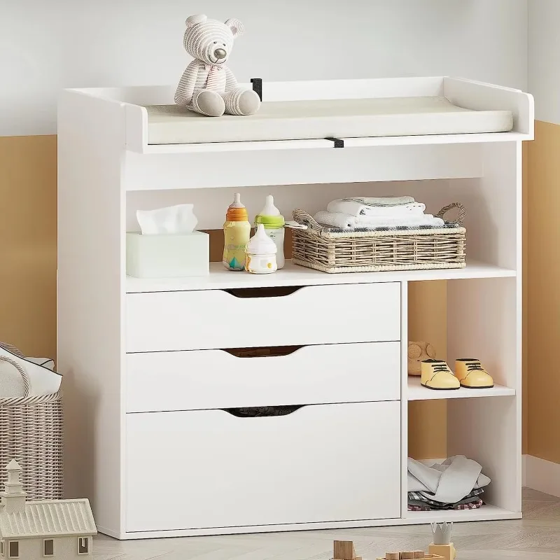 Baby Nursery Drawers - 현대적인 미니멀리스트 디자인의 MDF 화이트 아기