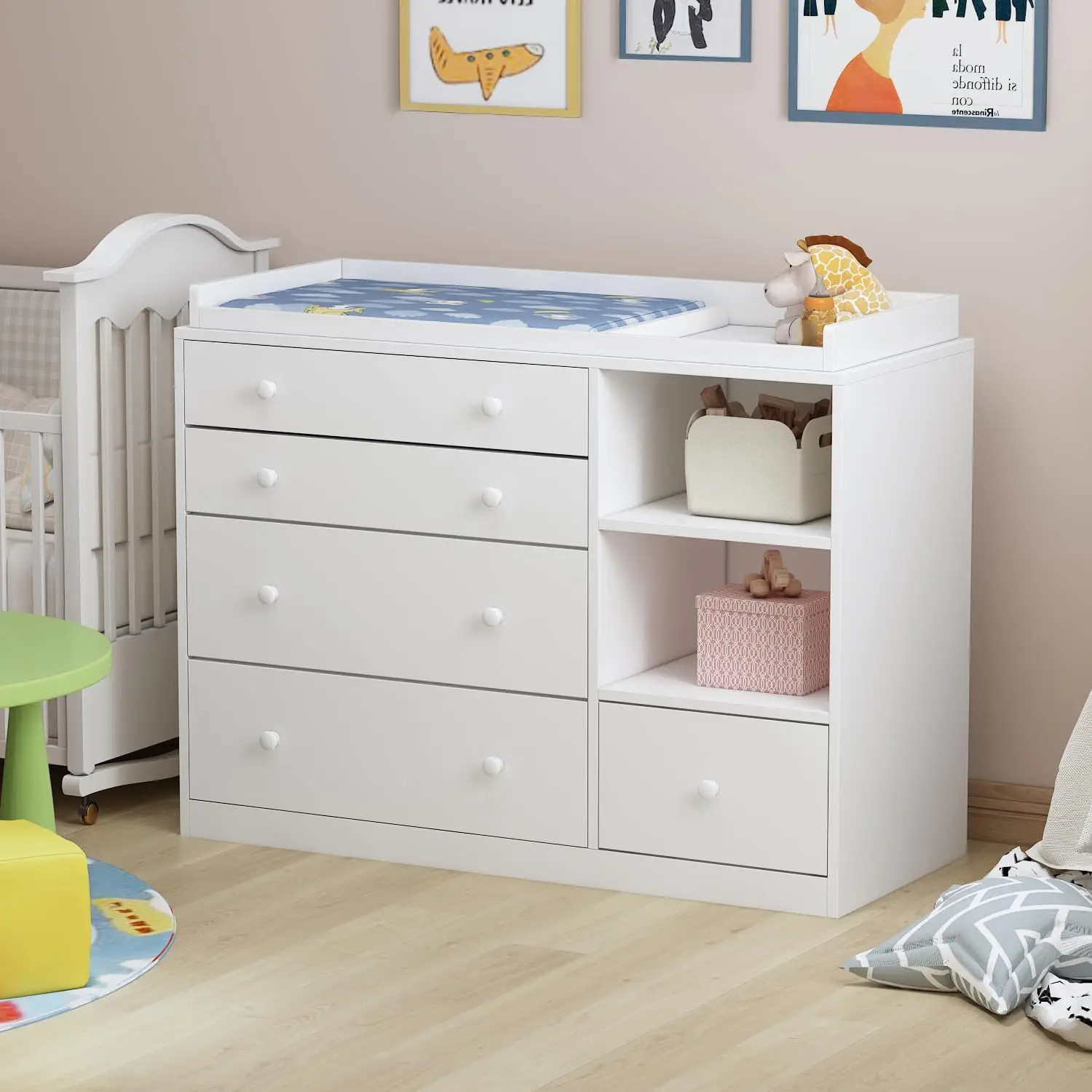 유아용 서랍장, 흰색 침실용 서랍장(5단 서랍 및 수납 - Baby Nursery Chest Of Drawers 리뷰 및 가격
