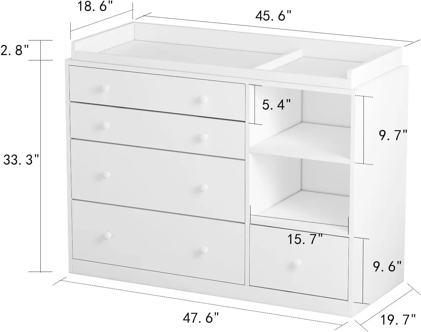 유아용 서랍장, 흰색 침실용 서랍장(5단 서랍 및 수납 - Baby Nursery Chest Of Drawers 리뷰 및 가격