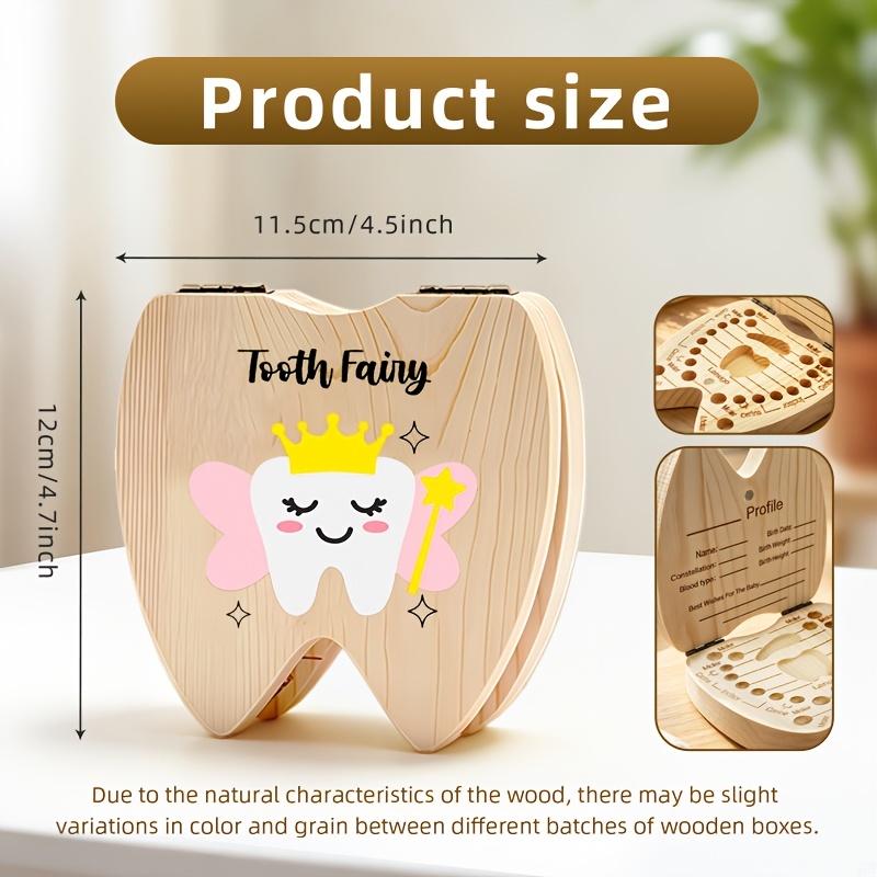 2D 나무 치아요정 기념품 상자 치아 모양 보관함 첫  - Baby Keepsake Box 리뷰 및 가격