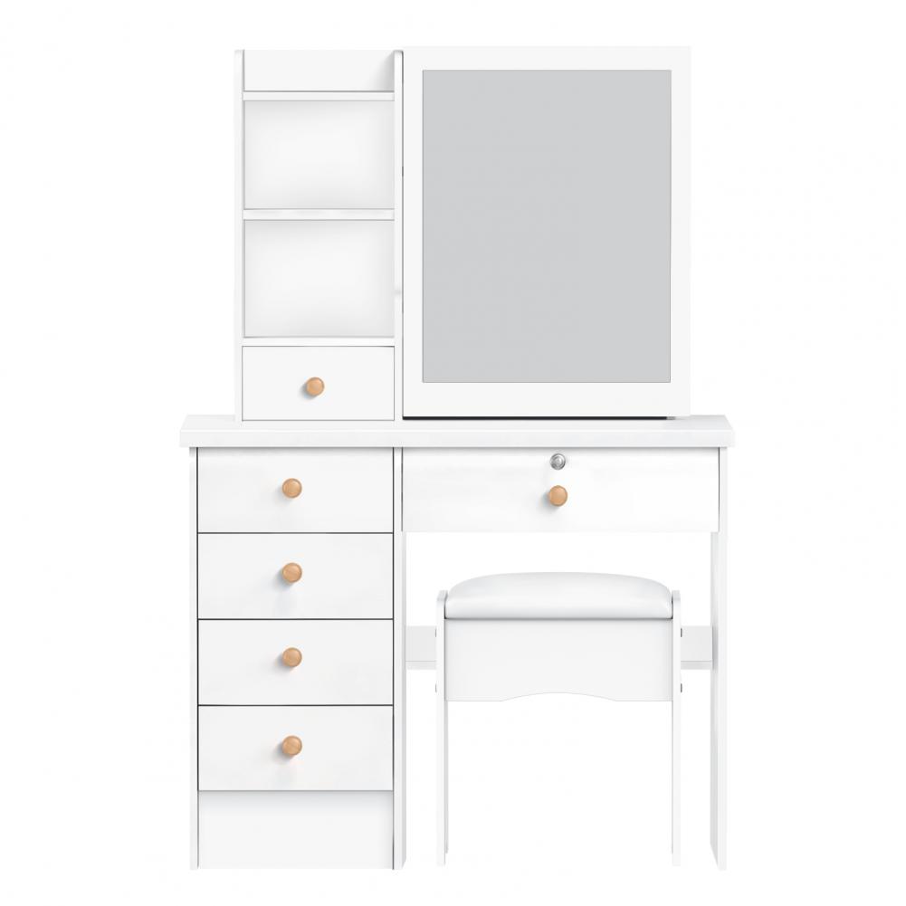 슬라이딩 거울이 있는 화장대 화장대, 침실 화장대, 서 - Drawer Dresser White 리뷰 및 가격