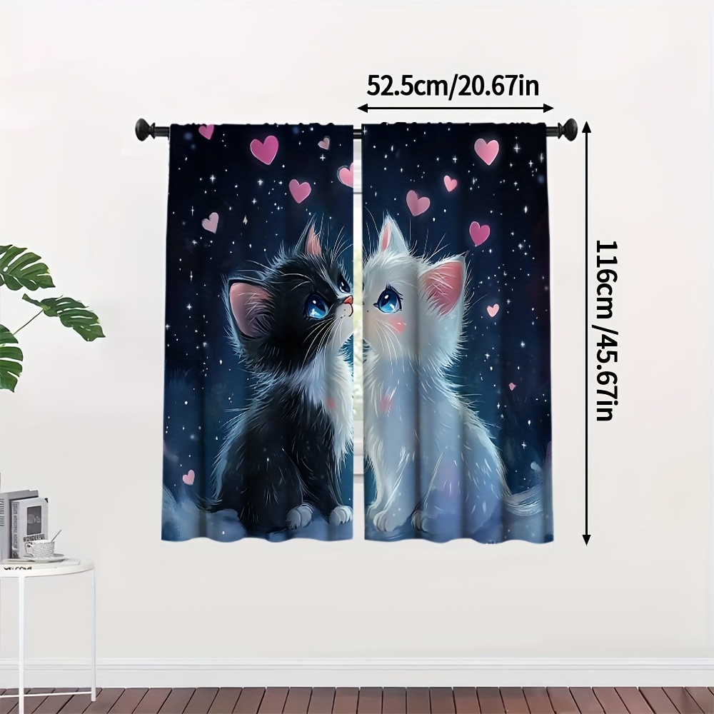 3D 로맨틱 고양이와 별 암막 커튼 - 사랑스러운 핑크 - Blackout Curtain Nursery 리뷰 및 가격