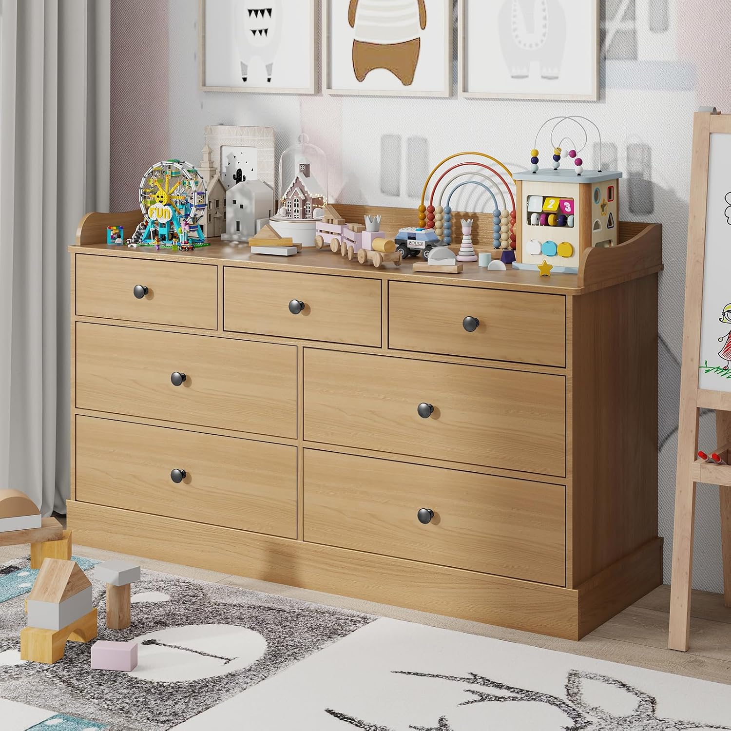 7개의 서랍과 넓은 상판이 있는 어린이용 서랍장, 침실 - Baby Nursery Chest Of Drawers 리뷰 및 가격