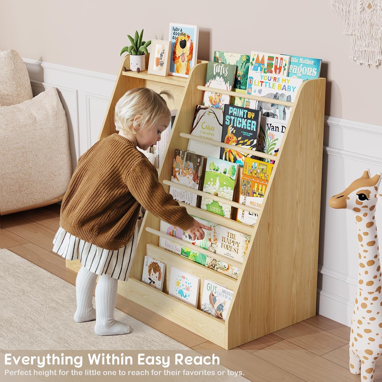 어린이 책꽂이 수납장 몬테소리 전면형 책장 5단 아기  - Baby Nursery Books 리뷰 및 가격