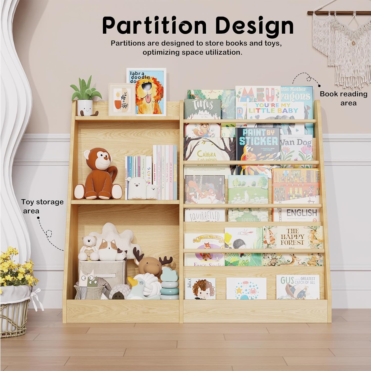 어린이 책꽂이 수납장 몬테소리 전면형 책장 5단 아기  - Baby Nursery Books 리뷰 및 가격