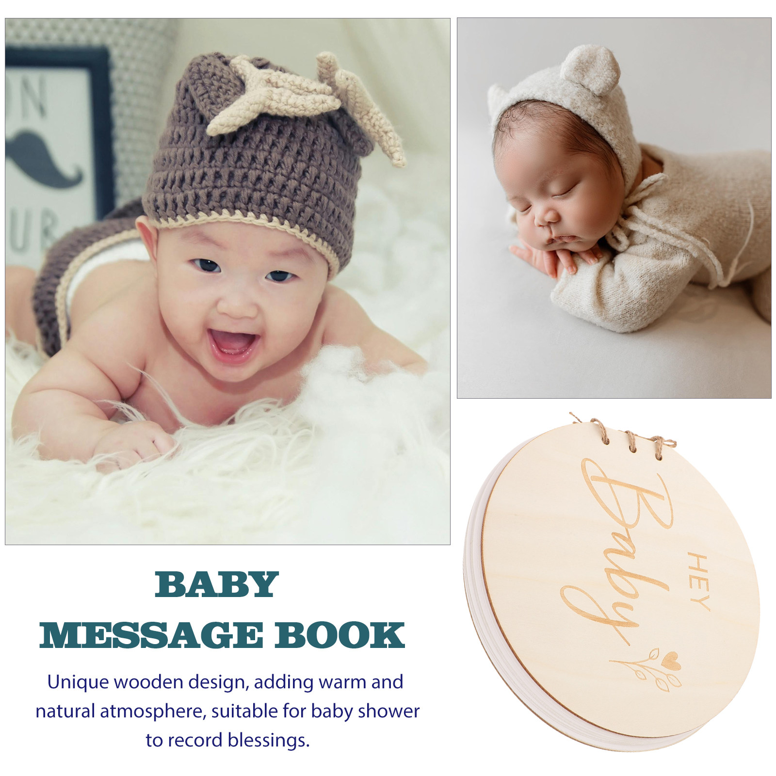 베이비 샤워 게스트북 나무 소재의 빈티지 서명북 천연  - Baby Nursery Books 리뷰 및 가격