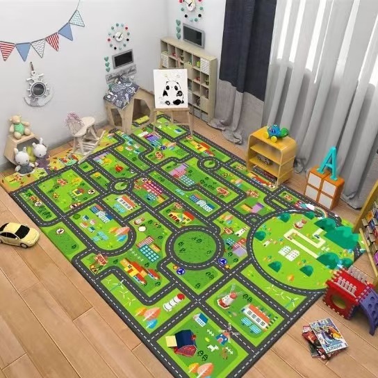 어린이 도로 교통 카펫 만화 자동차 장난감 놀이 매트  - Baby Nursery Decor Boy 리뷰 및 가격