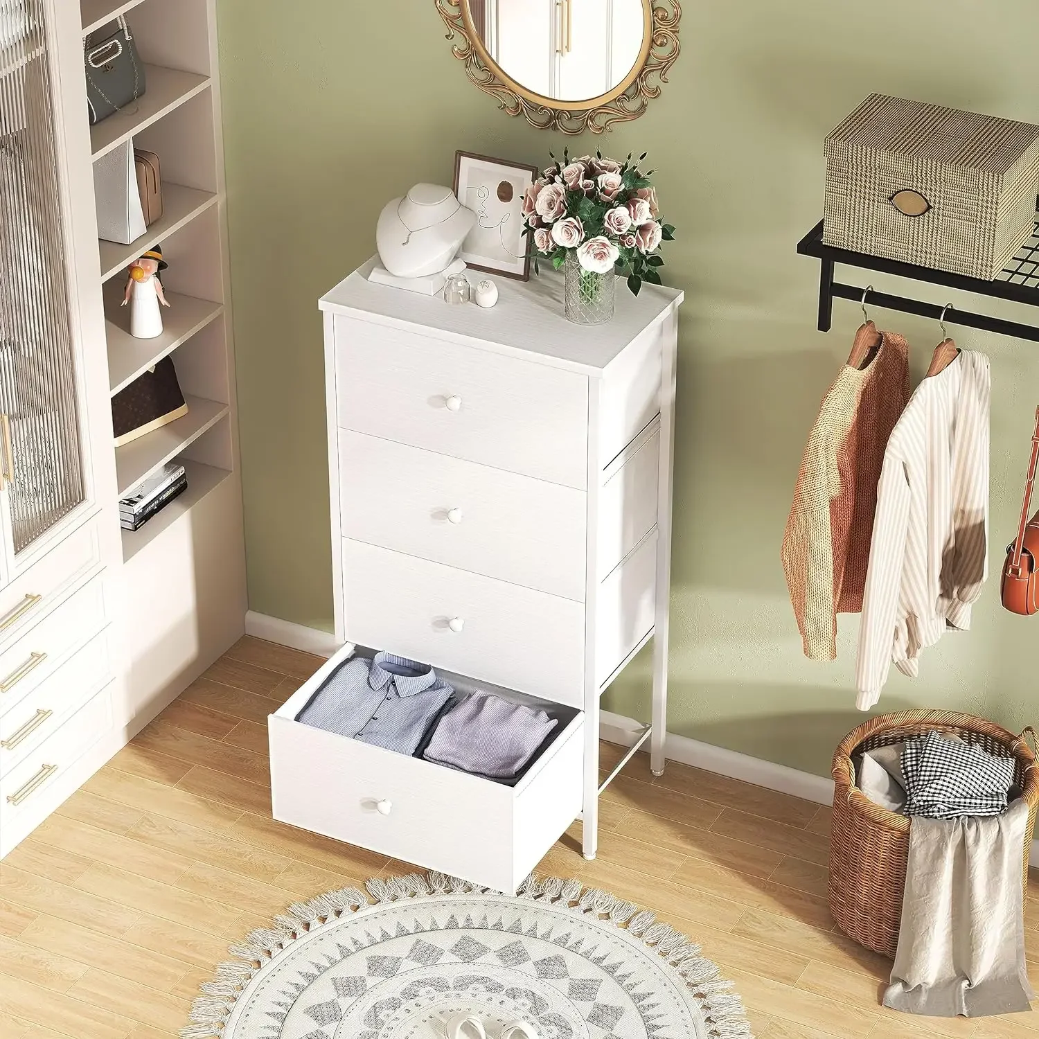 침실용 소형 화이트 서랍장, 4/5 서랍 - 옷장용 어 - Drawer Dresser White 리뷰 및 가격