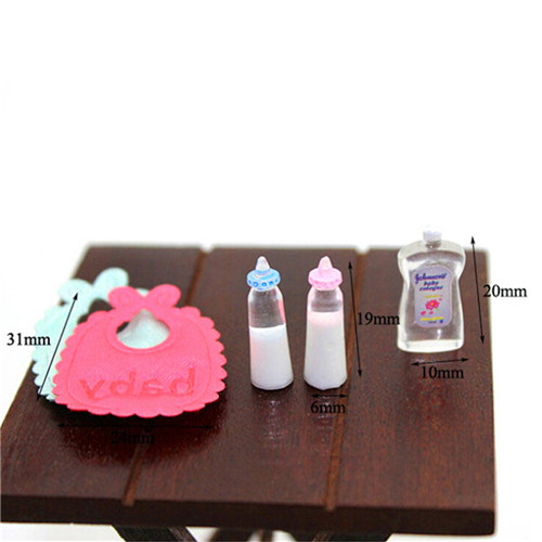 1:12 인형 집 미니어처 아기 병 샴푸 턱받이 세트  - Baby Nursery Accessories 리뷰 및 가격