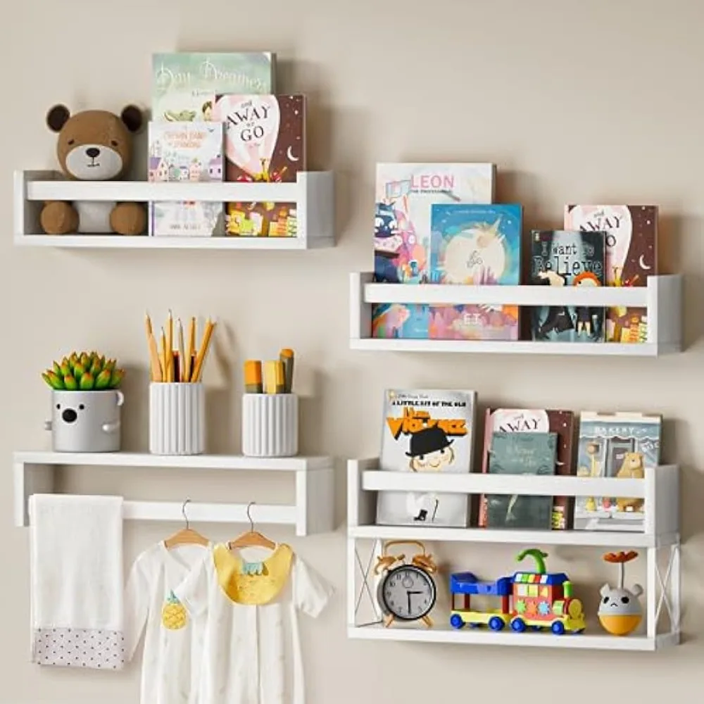 QimCoor 유아용 책장 세트 4+1, 16.5인치  - Baby Nursery Floating Shelves 리뷰 및 가격