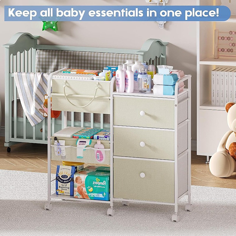 대용량 아기 기저귀 정리 카트 3단 이동식 수납 서랍  - Baby Nursery Drawers 리뷰 및 가격