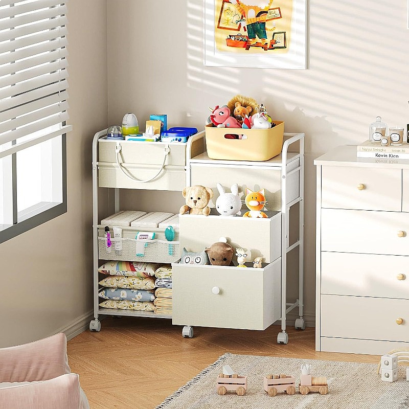 대용량 아기 기저귀 정리 카트 3단 이동식 수납 서랍  - Baby Nursery Drawers 리뷰 및 가격