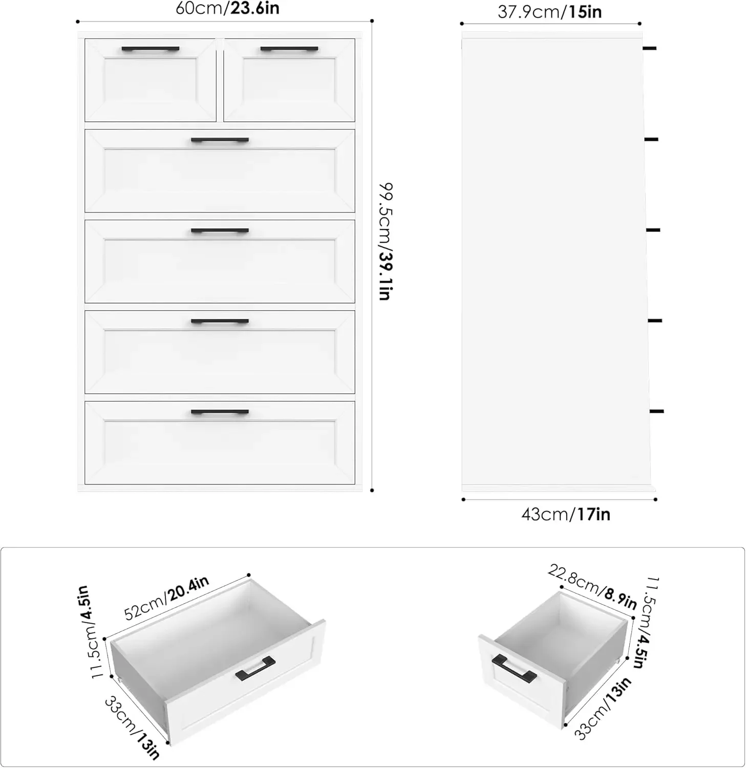 대규모 클리어런스 세일 6단 화이트 서랍장, 넓은 수납 - Drawer Dresser White 리뷰 및 가격