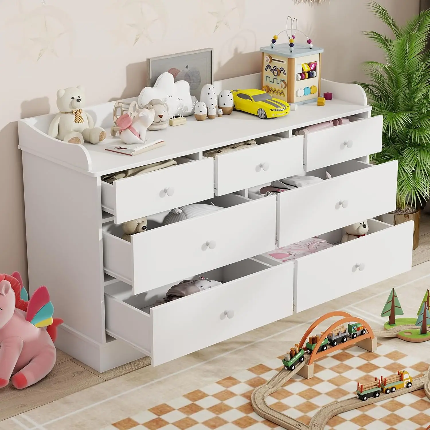 7단 서랍장이 있는 어린이용 옷장, 아기방용 기저귀 교 - Baby Nursery Table 리뷰 및 가격
