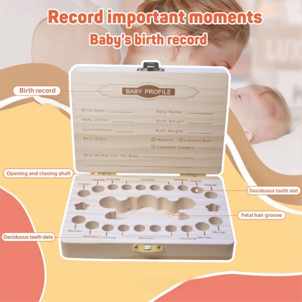 나무로 만든 아기 치아 보관함 특별한 칸막이 부드러운  - Baby Keepsake Box 리뷰 및 가격